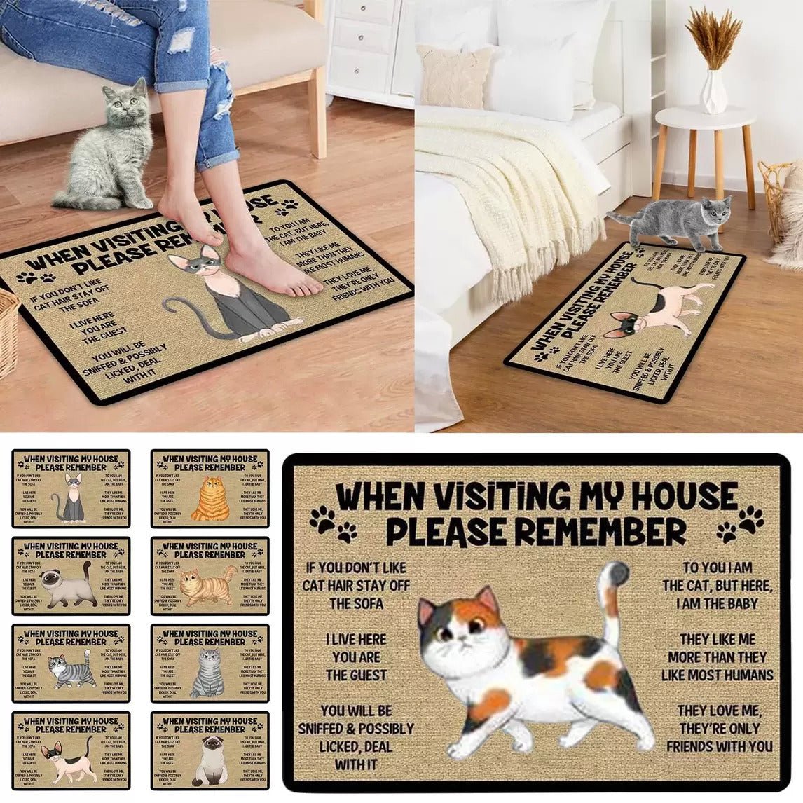 Cartoon Cat Floor Mat