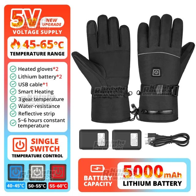 Heated Touchscreen Gloves USB Rechargeable - Best Globe Product