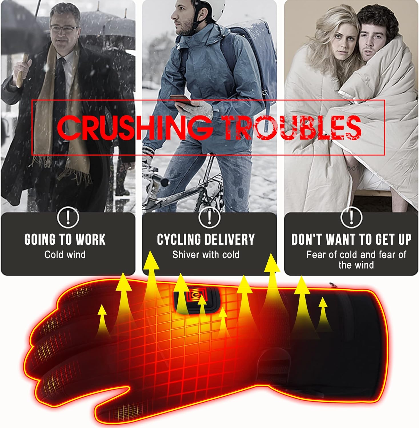 Heated Touchscreen Gloves USB Rechargeable - Best Globe Product